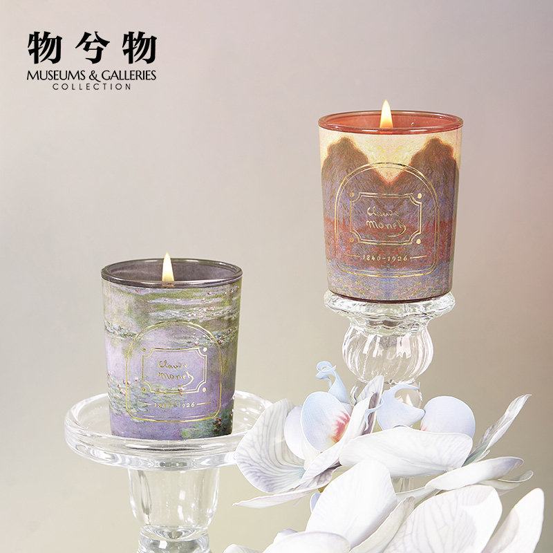 大英博物馆大师系列莫奈紫色睡莲暖棕干草垛香氛蜡烛香薰生日礼物
