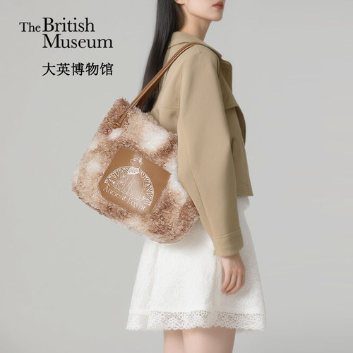 大英博物馆安德森猫羊羔毛单肩包