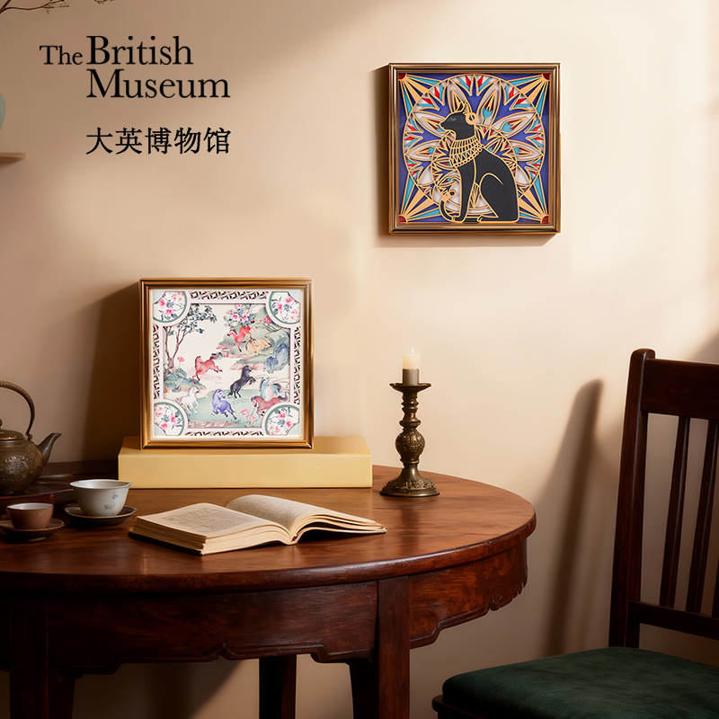 大英博物馆木质叠雕装饰画摆件