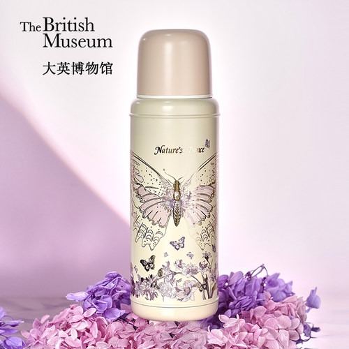 大英博物馆蝴蝶翩翩复古保温杯