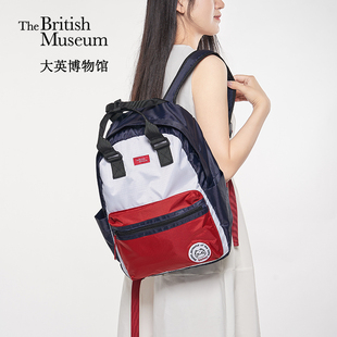 大英博物馆安德森猫休闲大容量书包双肩背包红色男生生日礼物女生