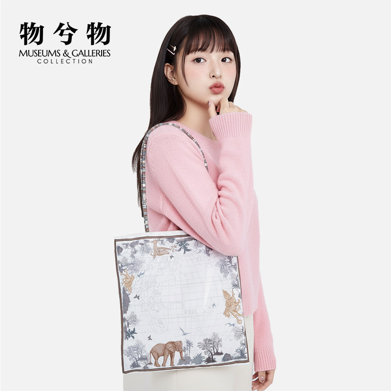 大英博物馆东方梦境系列复古缎面印花单肩包手提包袋通勤包女包