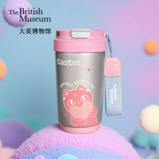 大英博物馆巴斯特系列爱心喵咪咖啡大容量显温保温杯生日礼物