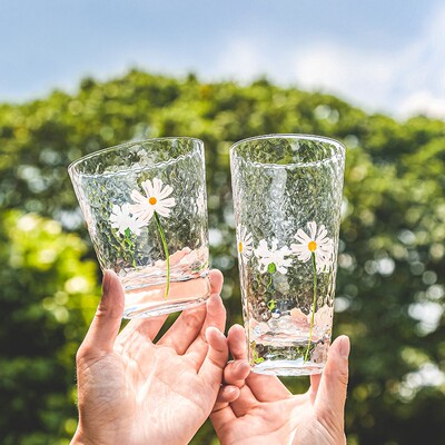 爱屋格林耐热锤纹玻璃杯家用水杯