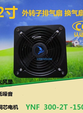 YNF300-2T排气扇厨房棋牌室吸烟仓库工作室排风扇家用风机换气扇