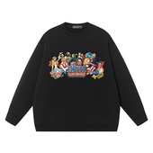 航海贼王路飞索隆娜美眼神卫衣男学生秋冬装 加绒动漫印花圆领上衣