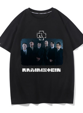 Rammstein德国战车乐队联名短袖t恤男士学生半袖纯棉潮流圆领体恤
