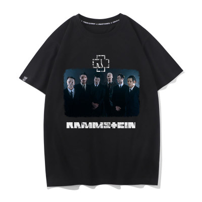 Rammstein德国战车乐队联名短袖t恤男士学生半袖纯棉潮流圆领体恤