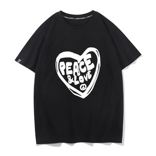 anti war周边爱心世界和平T恤男女短袖反战peace love打底衫