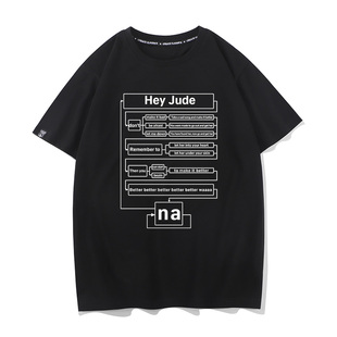 Hey jude嗨朱迪Beatles披头士列侬夏季新款T恤短袖纯棉打底衫