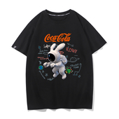 nasa太空人行走产品宇宙可乐兔子t恤夏季 短袖 宽松圆领体恤