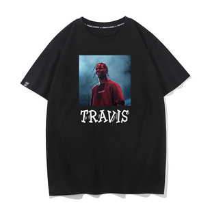 TRAVIS说错美式纯棉短袖T恤男女打底衫白色体桖内搭上衣半袖