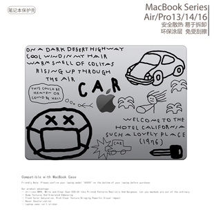 加州旅馆小众美式个性不撞款的笔记本电脑保护壳适用苹果MacBook CASE保护套2025 M5 PRO14壳air13.3/13.6 M4