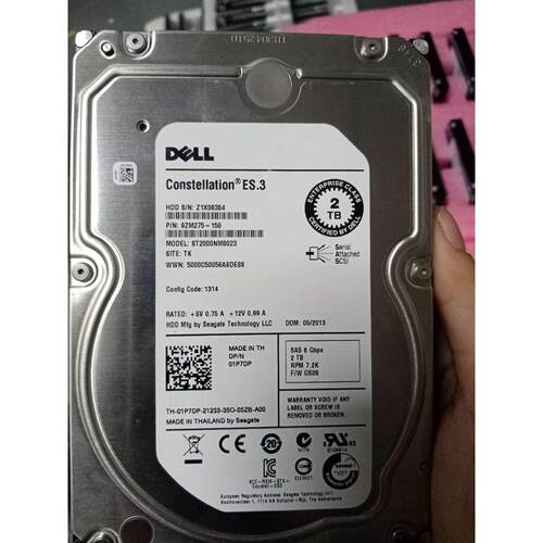 DELL ST2000NM0023 2T 7.2K SAS 3.5服务器硬盘01P7DP 9ZM275-150
