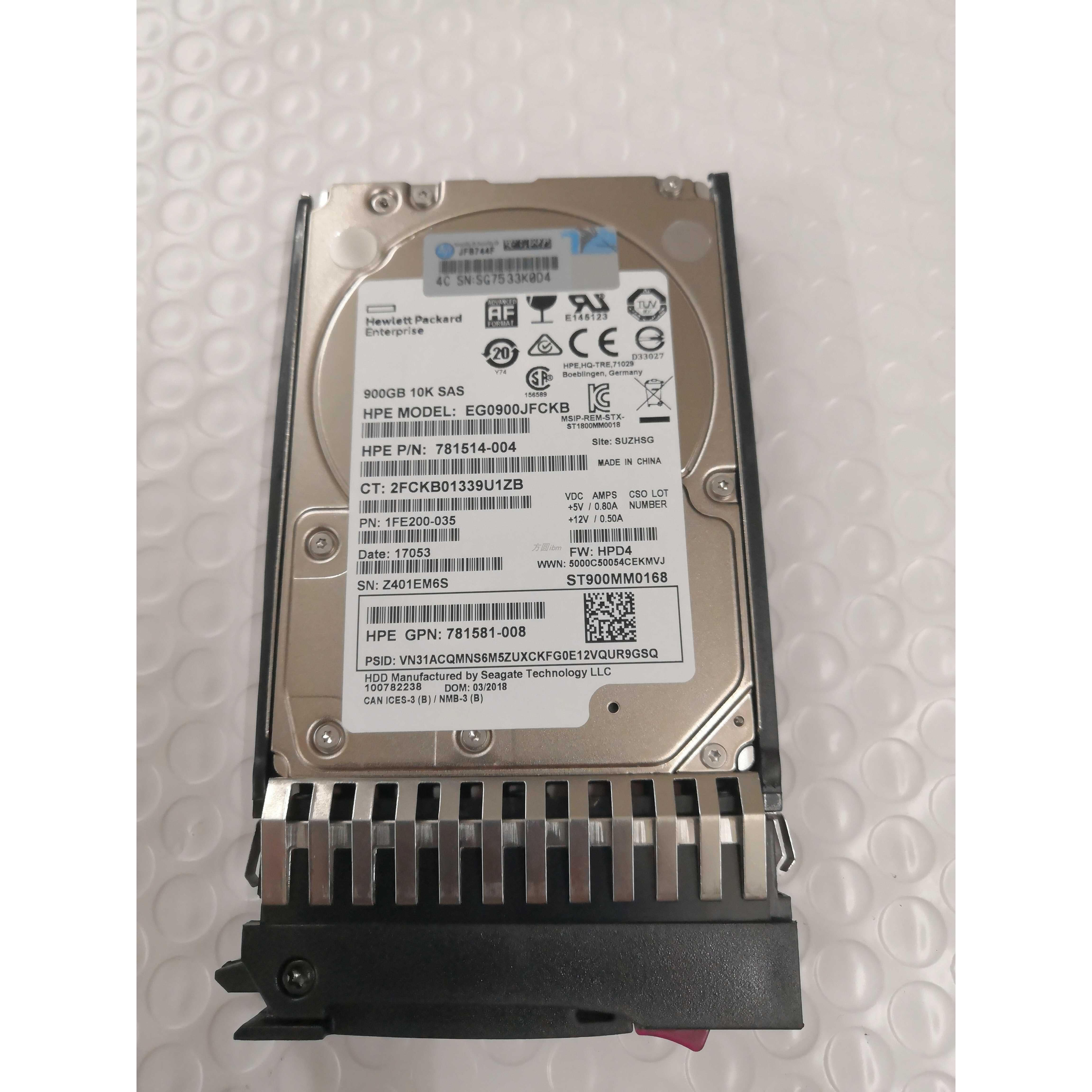 HP J9F47A 787647-001 MSA 900G 12Gb SAS 10K 2.5寸存储硬盘