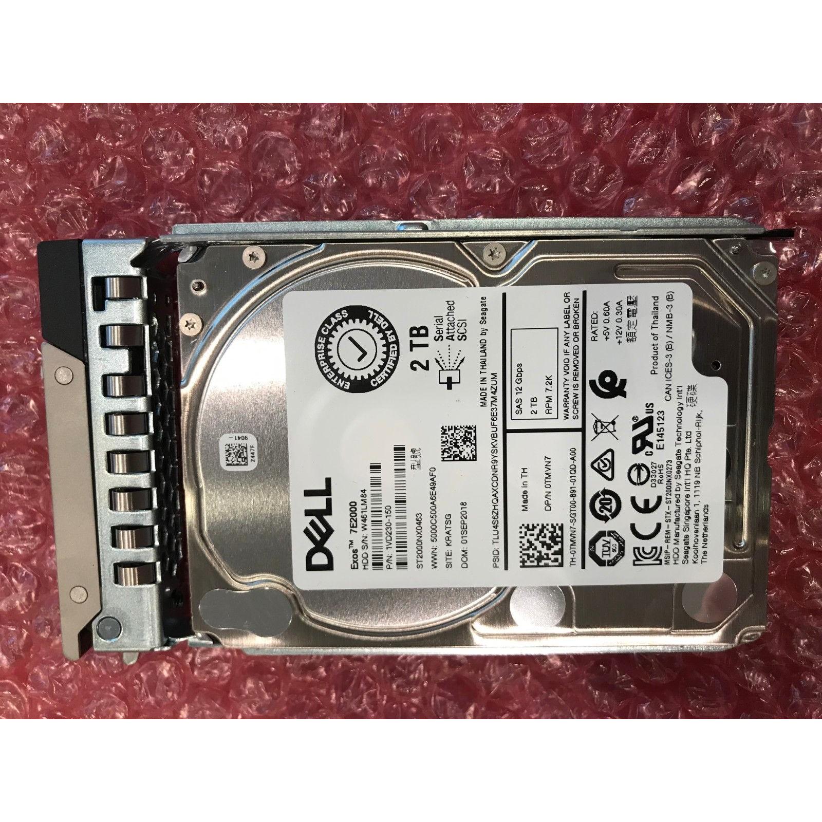 DELL 0TMVN7服务器2T SAS 7.2K 2.5硬盘R640 R830 R940 T430 R730