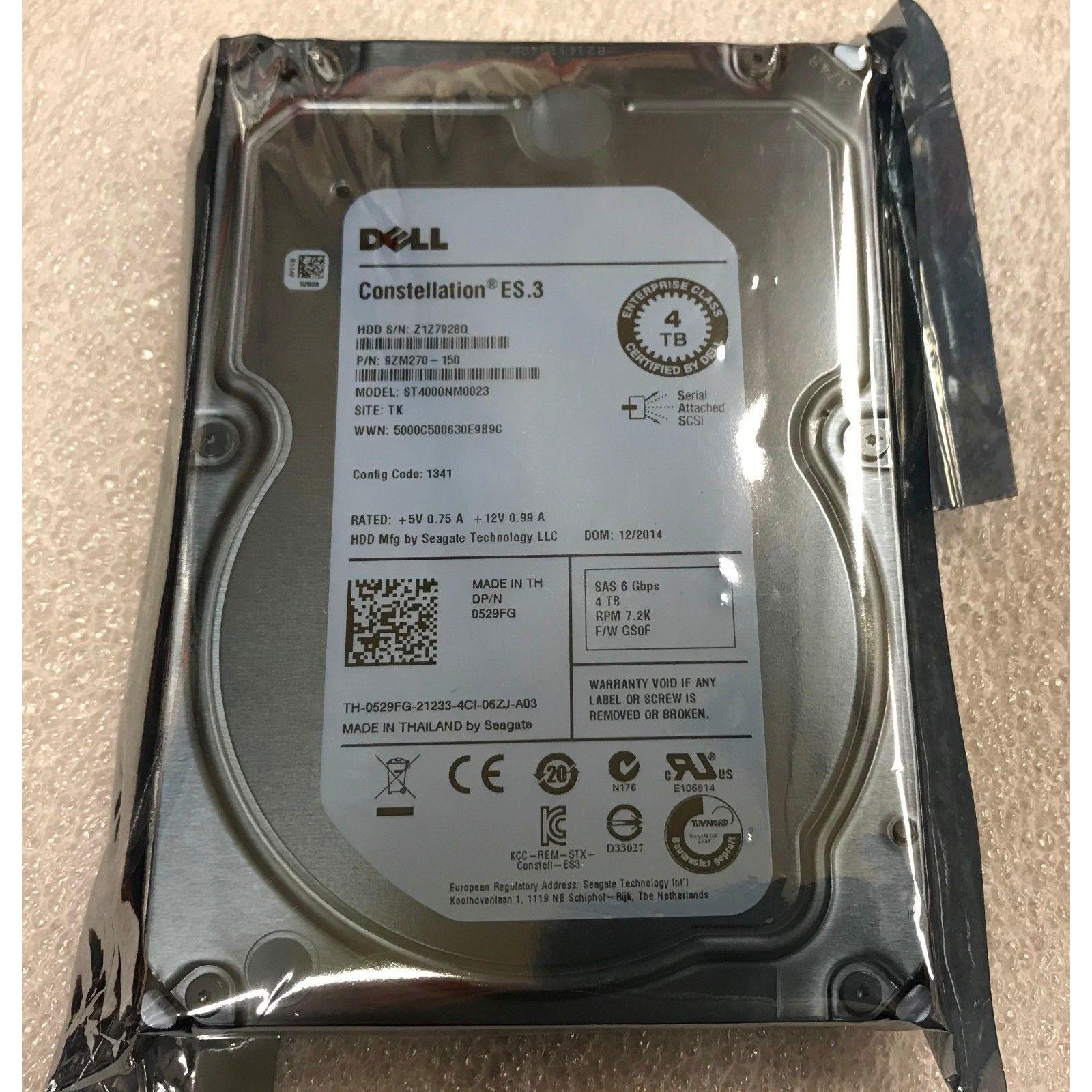 DELL 0529FG 4T 3.5 SAS 7.2K硬盘R320 R510 T330 R730 T420 R430