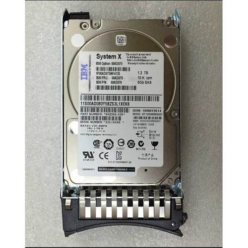 IBM 00AD076 00AD075 1.2T 10K SAS X3650 M3M4 X3850 X5硬盘