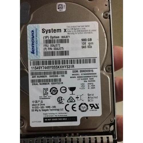 IBM 00AJ071 00AJ072 900G 10K SAS 2.5 X3550 X3650M5服务器硬盘