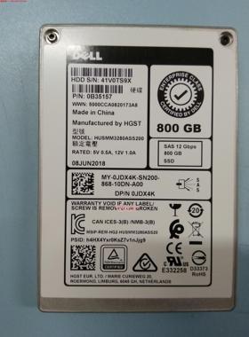 DELL 0JDX4K JDX4K HUSMM3280ASS200 800G SAS 12Gb SSD 固态硬盘