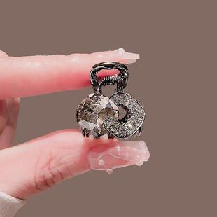 抓夹韩国精致气质水钻头顶小抓夹发饰小号顶夹发卡网红头饰边夹女