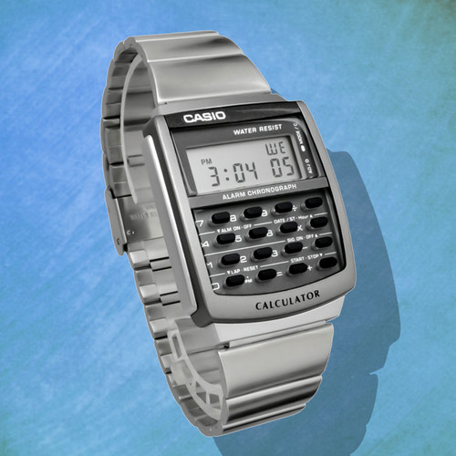 卡西欧（Casio）学生运动防水手表 简约复古 计算器表