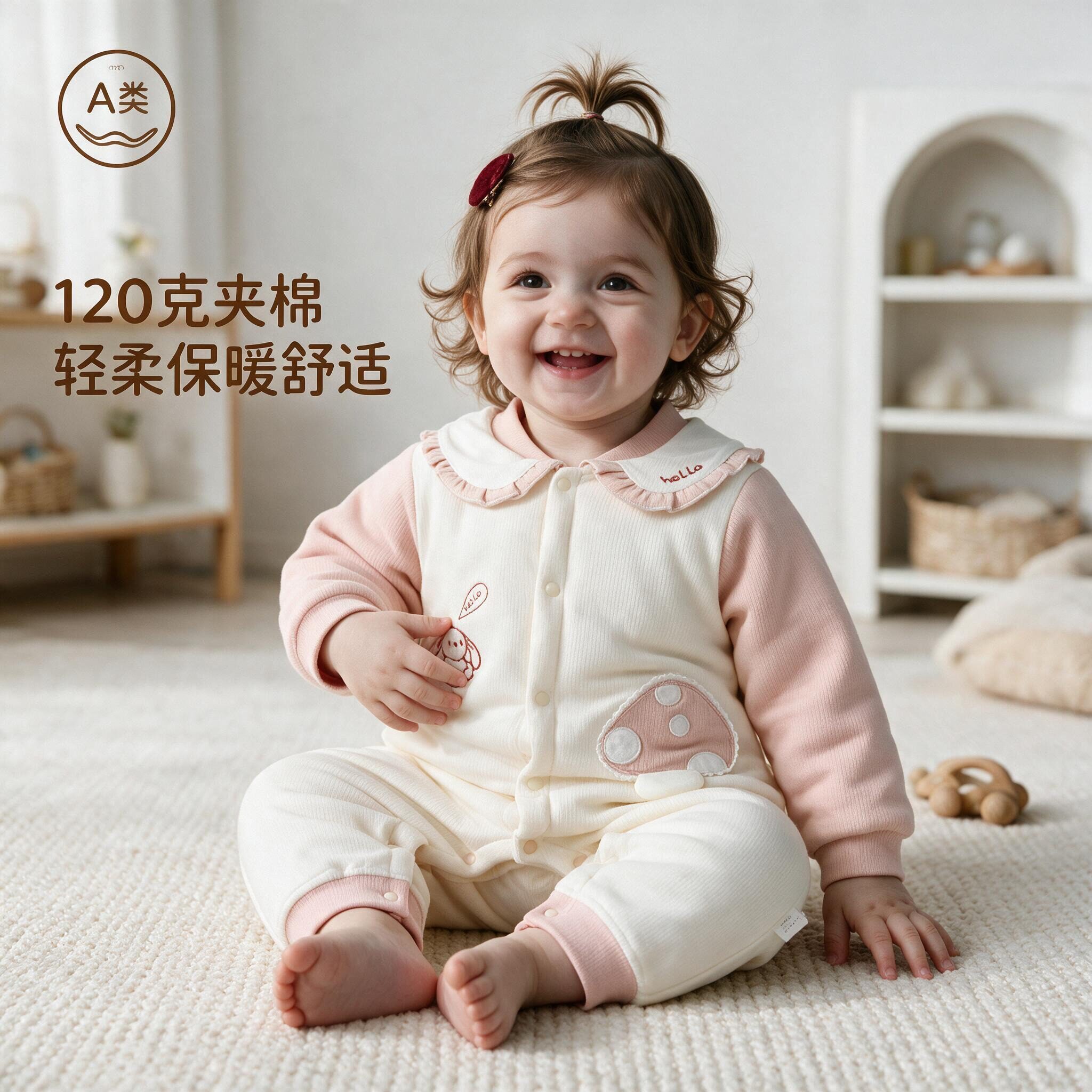 婴儿连体衣加厚棉服秋冬季长袖