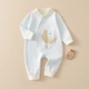 初生婴儿连体衣衣服春秋季 纯棉斜襟护肚爬爬服可爱小宝宝哈衣超萌