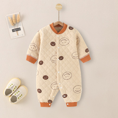 宝宝连体衣加厚夹棉保暖无骨
