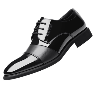 富贵鸟皮鞋男商务正装真皮内增高大码黑色亮面结婚新郎伴郎西装鞋