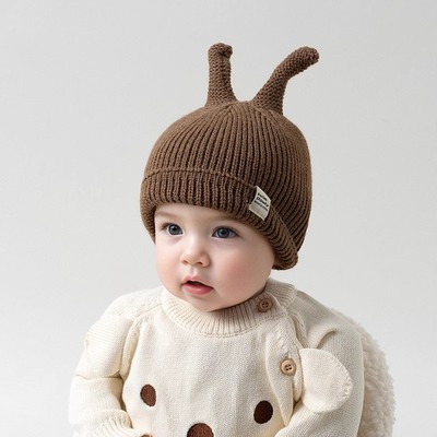 婴儿帽子秋冬季小月龄套头针织帽宝宝毛线帽婴幼儿保暖男宝女宝萌