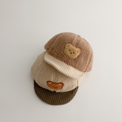 ins韩国小熊鸭舌帽婴儿0-1岁小月龄宝宝秋冬季防晒棒球帽男宝帽子