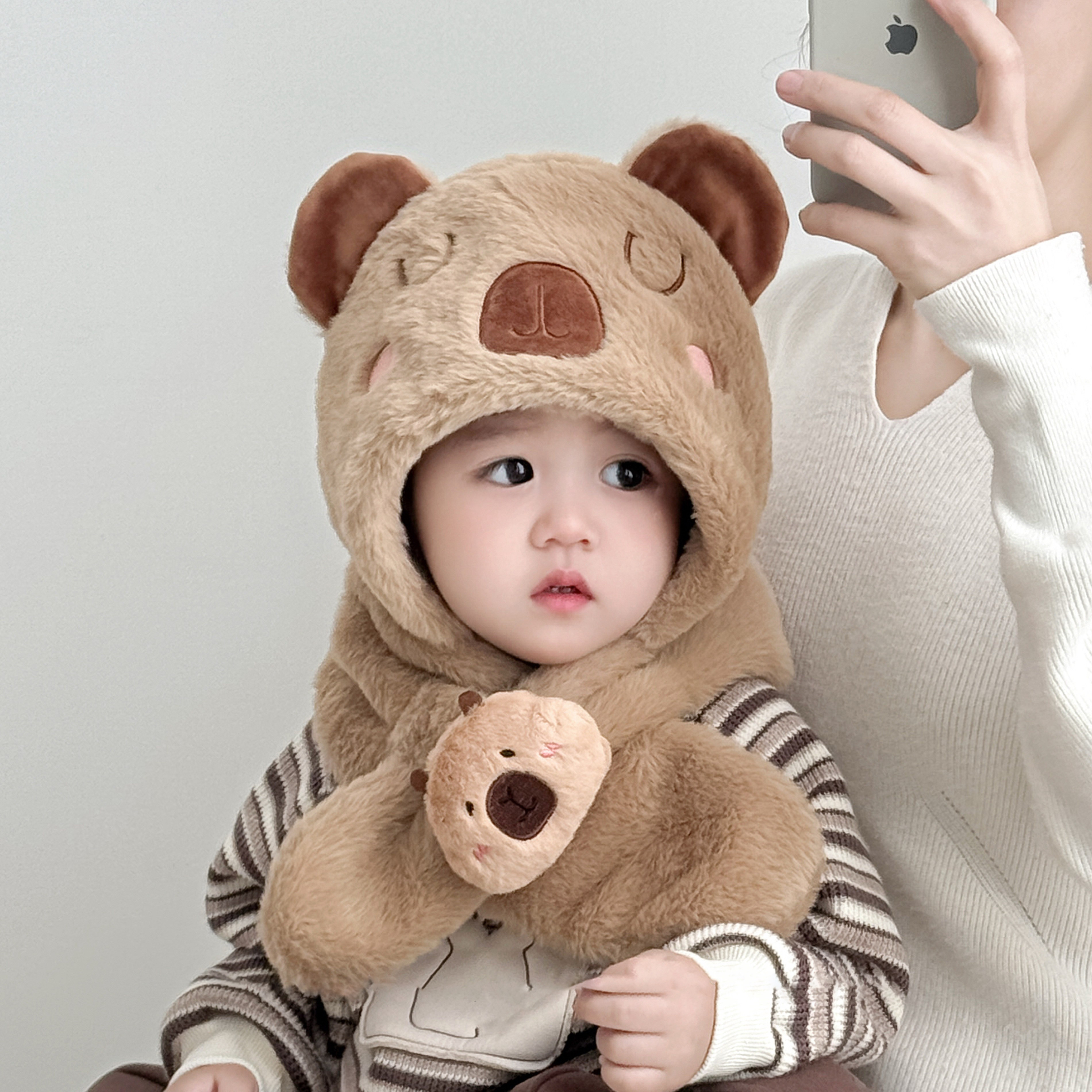 宝宝帽子秋冬男女童毛绒围脖儿童帽子围巾一体婴儿帽冬季护耳保暖,服饰配件/皮带/帽子/围巾,帽子,淘宝优惠券,粉丝福利购,淘宝优惠卷