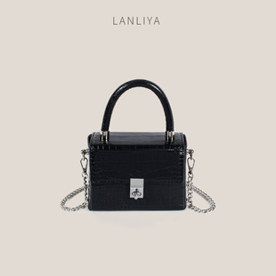 兰莉娅BAG高级感小方包2025新款潮链条小包女斜跨手提包小众设计
