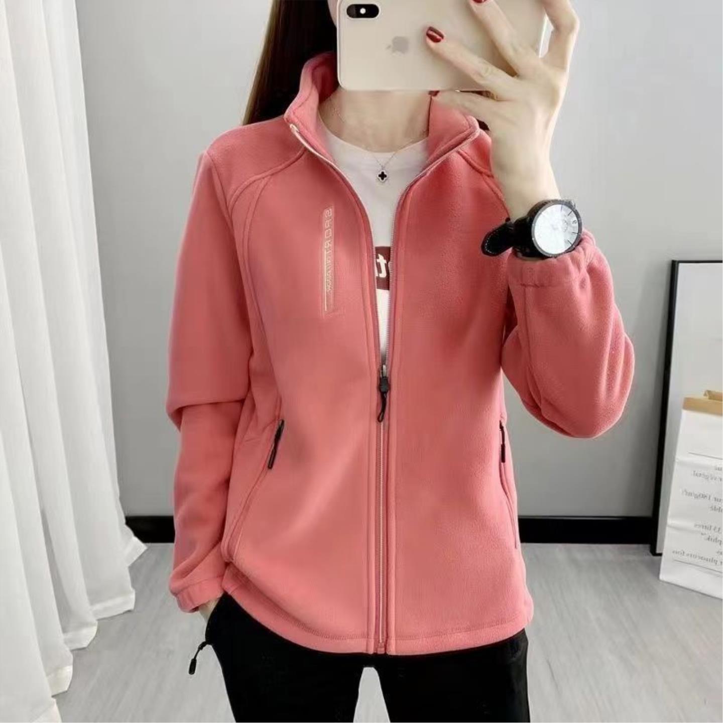 2026秋冬新款女士服装休闲运动女装加厚开衫保暖卫衣外套舒适衣服