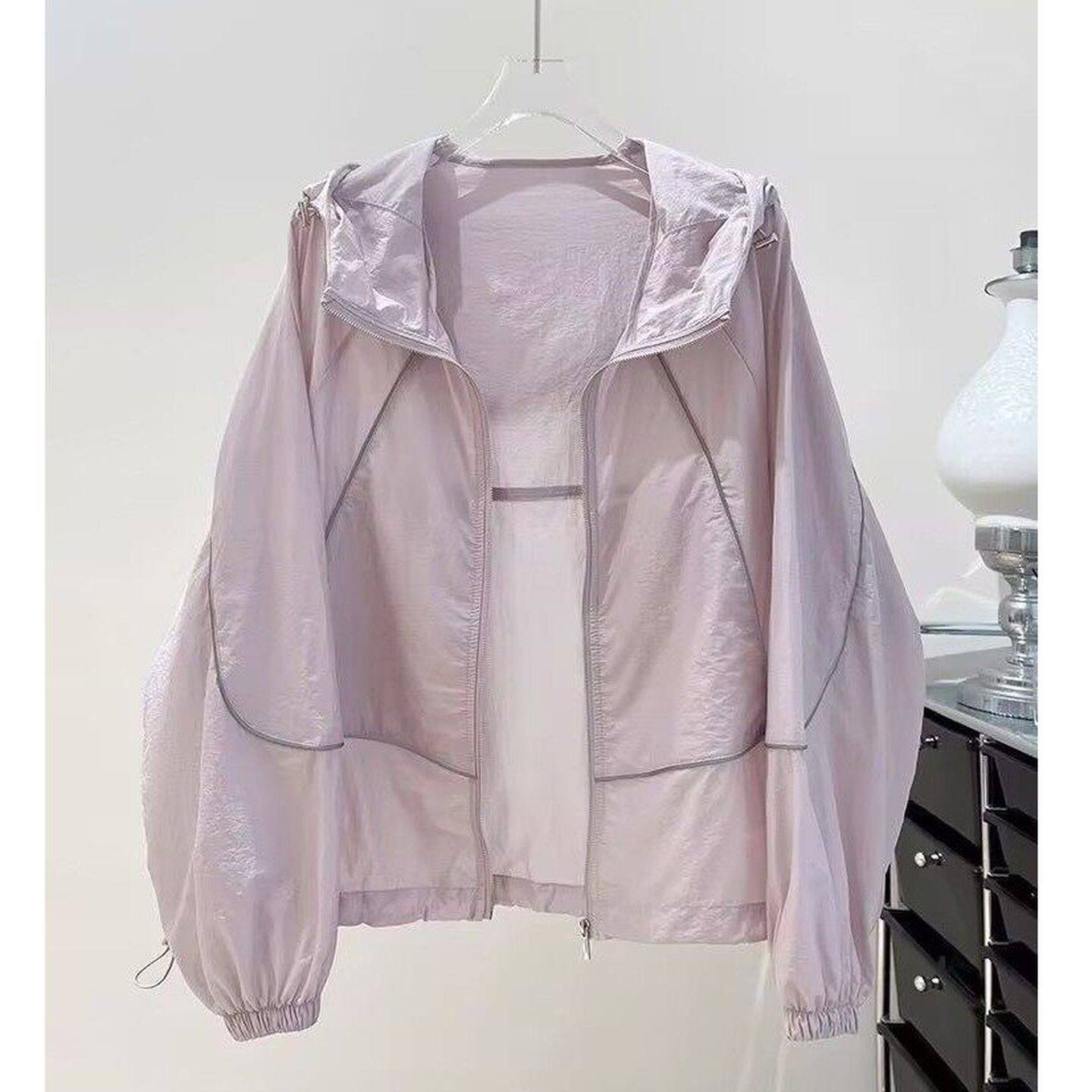 [好面料]高品质2025新款透气防晒衣女夏季短外套衣轻薄运动连帽