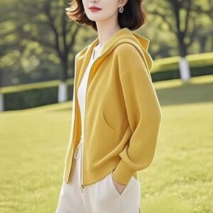 宽松休闲上衣洋气长袖纯色开衫连帽外套卫衣减龄2026春秋外套女装