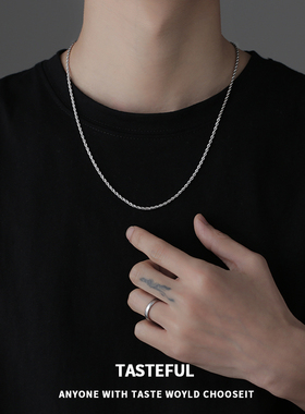 钛钢项链男潮高级设计感ins欧美嘻哈麻花链轻奢小众锁骨链女配饰