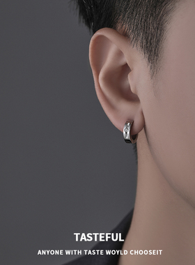 镶钻耳夹男潮ins冷淡风耳骨夹高级感小众耳环无耳洞钛钢男士耳饰