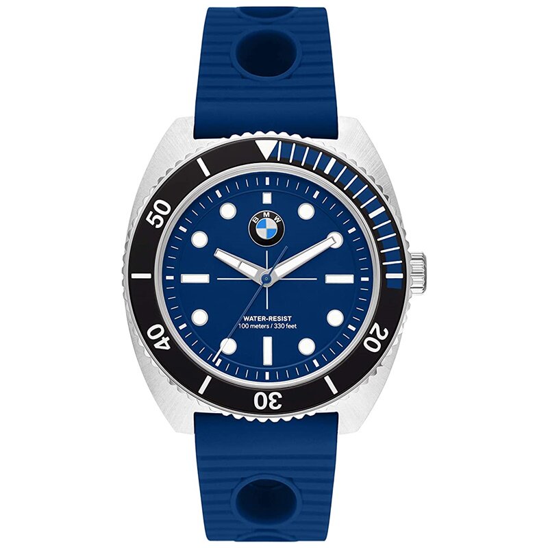 正品bmw宝马手表男蓝色表盘夜光防水硅胶表带运动欧美腕表bmw5006
