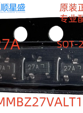 10个 原装 MMBZ27VALT1G 丝印27A SOT-23   ESD保护二极管 27V