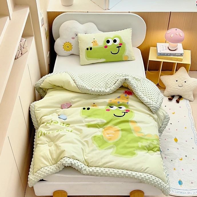 儿童春秋被子豆豆被幼儿园午睡盖被宝宝毛毯加厚冬季纯棉四季通用