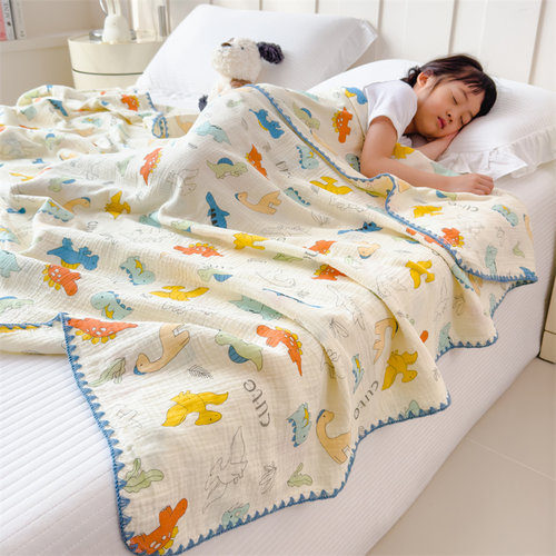 纯棉双层纱幼儿园午睡小毯子