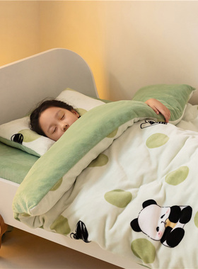 冬季婴儿被套120*150儿童被套单件冬天加厚法莱绒珊瑚绒幼儿园用