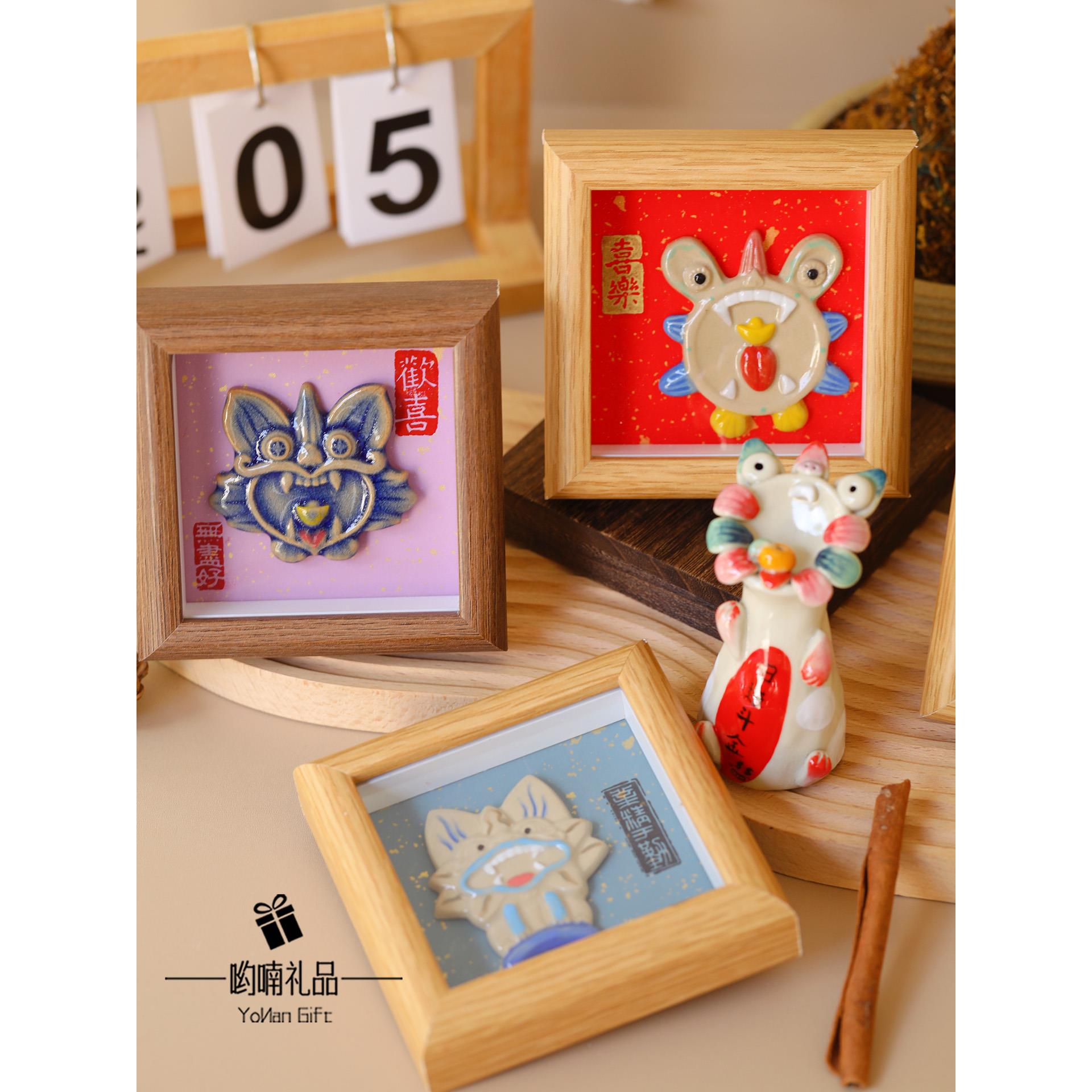 云南大理瓦猫手作陶瓷摆件桌面装饰品创意礼品送朋友闺蜜生日礼物