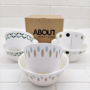 陶瓷饭碗汤碗家用白色餐具 韩国进口国产about骨瓷清新简约风格