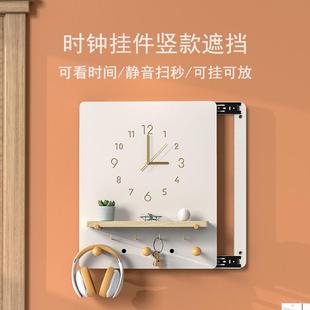 饰画电表箱带钟表玄关餐厅现代简约配强闸挂盒北欧轻奢竖版 客厅装