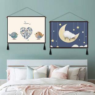 墙上挂布遮挡装饰画 画布挂画 画北欧布艺挂毯房间背景布电表箱布