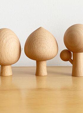 小树实木摆件榉木日系可爱手工装饰品精致现代简约柜子搁板装饰物