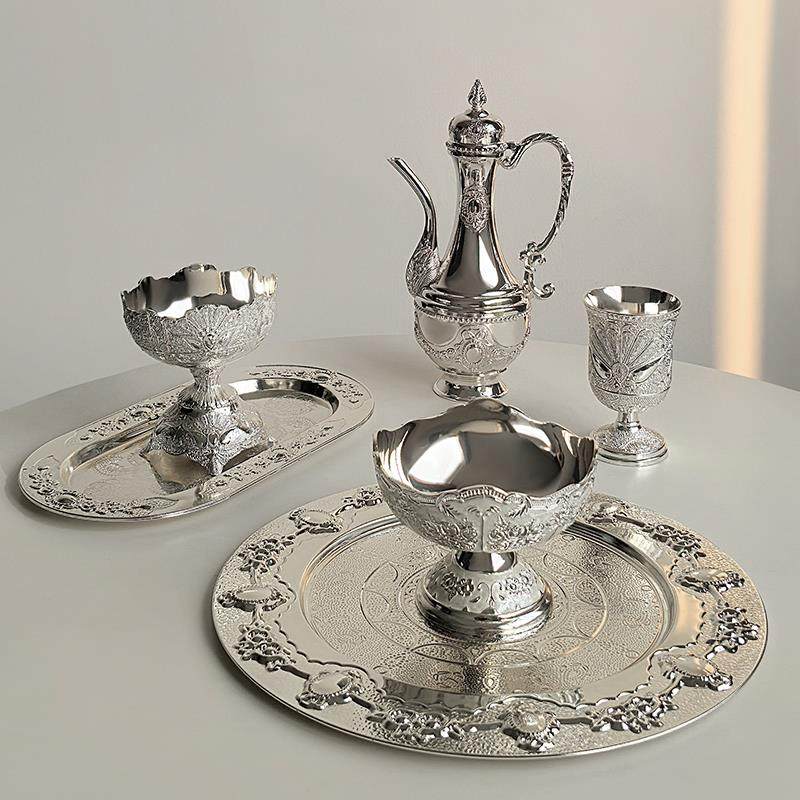 态生活ins风电镀真银下午茶餐具高级感轻奢风高颜值水果甜品盘子